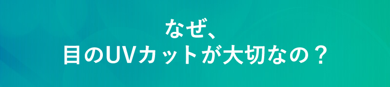 なぜ、目のUVカットが大切なの？