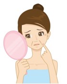 ほうれい線の原因　たるみ、むくみや乾燥、さらに紫外線も