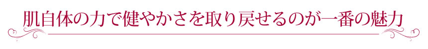 肌自体の力で健やかさを取り戻せるのが一番の魅力